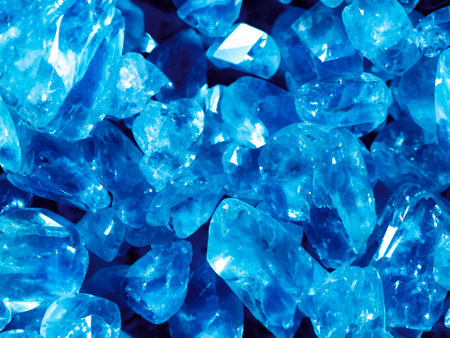 close up blue crystal texture backgroundの素材