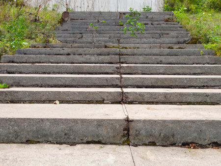 old concrete stairs in a city parkの素材