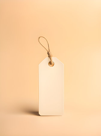 blank price tag on white background.の素材