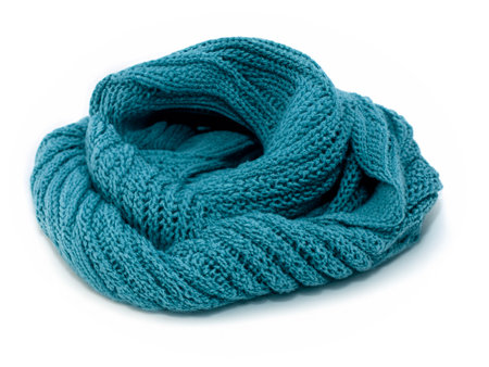 blue scarf isolated on white backgroundの素材