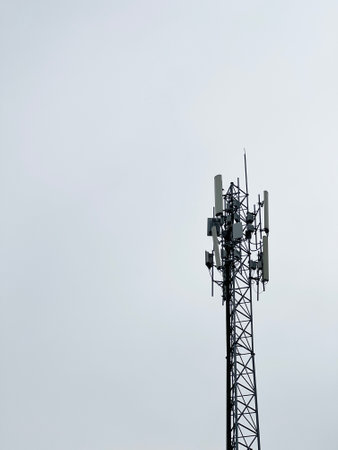 mobile communication tower with antennas