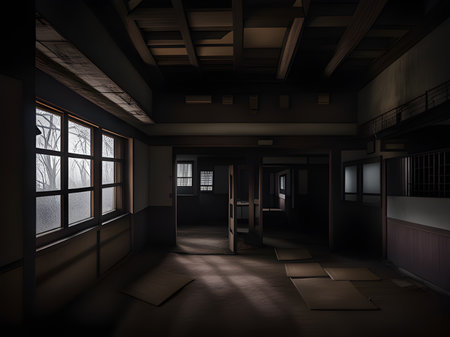 old abandoned house in the cityの素材