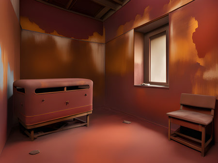 The interior of destroyed apartments in the deserted cityの素材