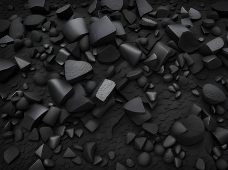 Natural black coals for backgroundの素材