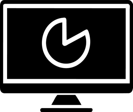 monitor screen computer icon in outline styleの写真素材