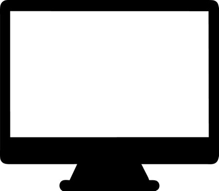 monitor screen computer icon in outline styleの写真素材