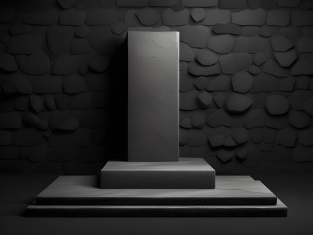 black stones for product presentation podium backgroundの素材
