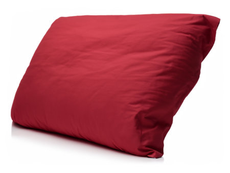red pillow isolated on white backgroundの素材