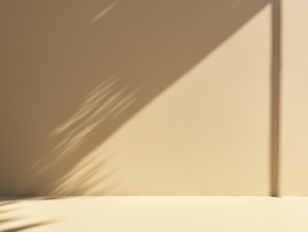 empty white room with concrete floor and sunlight backgroundの素材