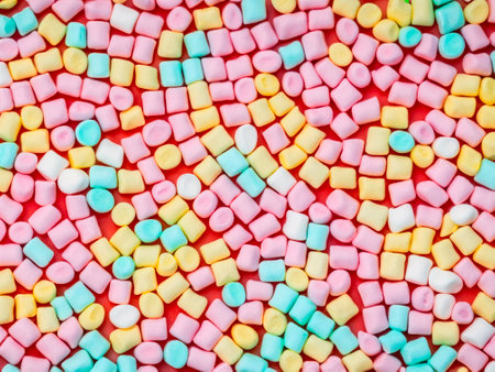 many colorful candies on a white backgroundの素材