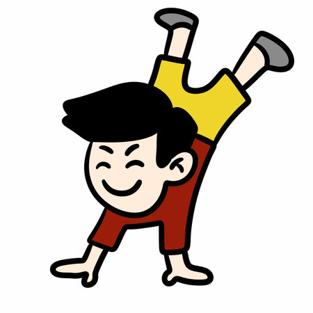 happy boy cartoon illustration graphic designの写真素材