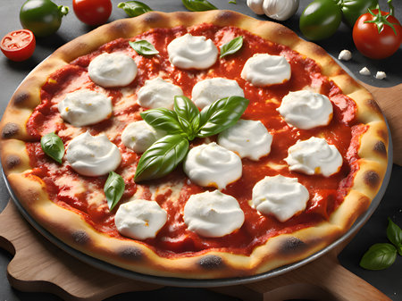 italian pizza with fresh ingredientsの素材