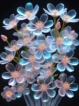 abstract background with colorful flowersの素材