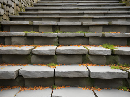 stone steps in the park.の素材