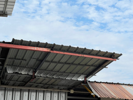 roof with a metal sheet of the metal profile