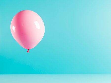 balloon on pink background. minimal party concept.の素材