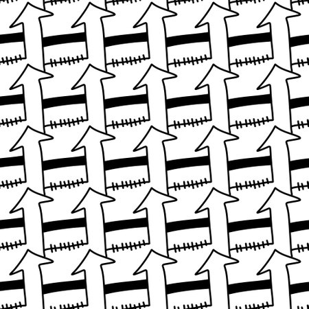 illustration of a seamless background of a black arrow patternの写真素材