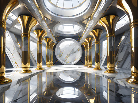 3d rendering of a sci fi futuristic interior roomの素材
