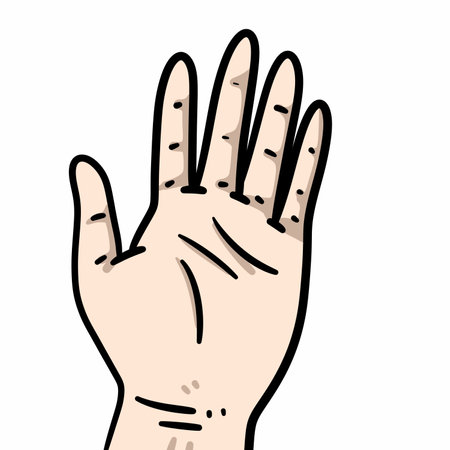 cartoon illustration of human handの写真素材