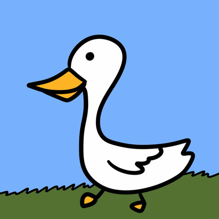 art hand drawn doodle duckの写真素材