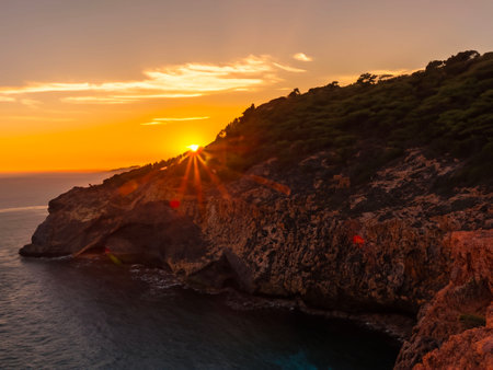 beautiful sunset in the mountainsの素材