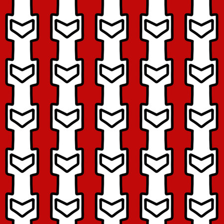 seamless pattern of a red and white pattern with arrowsの写真素材