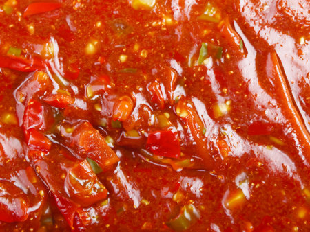 a bowl of spicy sauce textureの素材