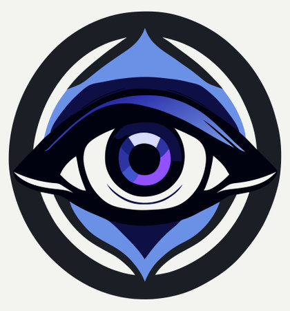 a blue and black eye with a white backgroundの写真素材