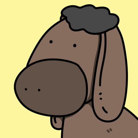 a horse with a black hair on its headの写真素材