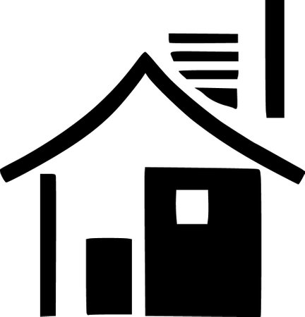 building house real icon in outline styleの写真素材