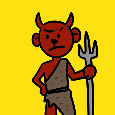 art illustration of cartoon devilの写真素材