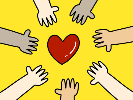 heart and hands. donation and charity concept. illustration.の写真素材