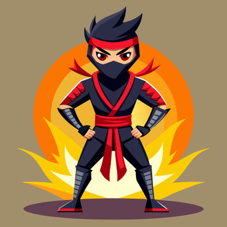 japanese ninja sport mascot logo design.の写真素材