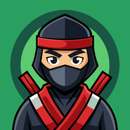 japanese ninja sport mascot logo design.の写真素材