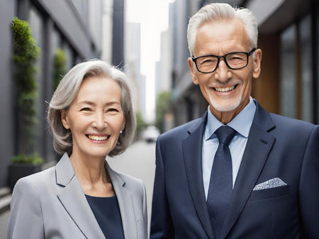 business couple in the backgroundの素材