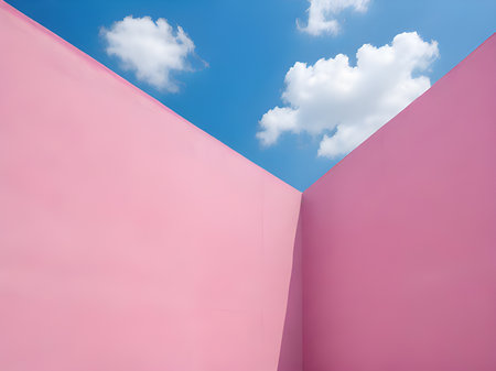 modern building with blue skyの素材