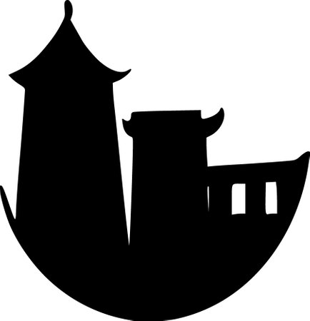 china temple icon in flat styleの写真素材