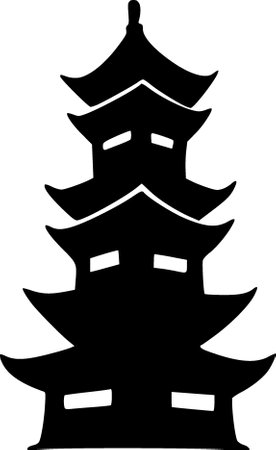 china temple icon in flat styleの写真素材