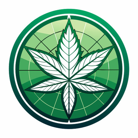 cannabis leaf logo design templateの写真素材