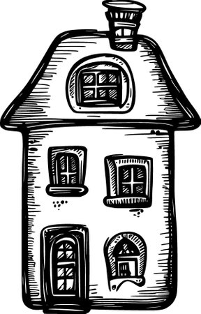 illustration of a house cartoonの写真素材