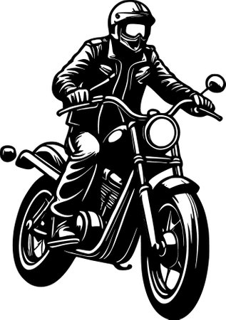 motorcycle rider on white backgroundの写真素材