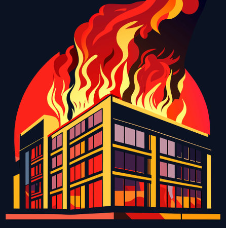 fire building with burning fire.の写真素材