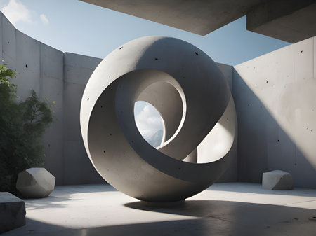 empty abstract concrete smooth interiorの素材