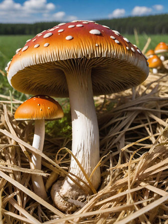 mushrooms in the forestの素材