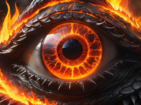 closeup view of a dragon eyeの素材