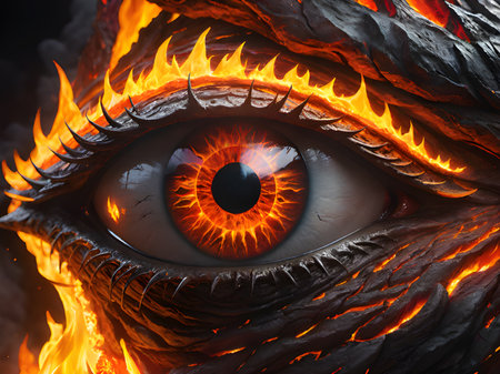 closeup view of a dragon eyeの素材