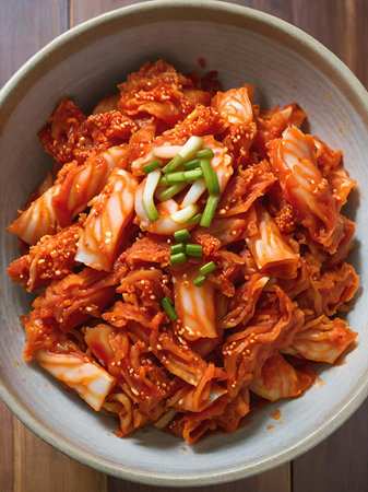 korean food korean spicy noodles kimchiの素材
