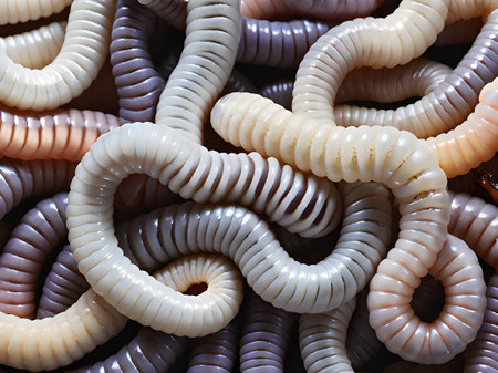 a group of worms.の素材