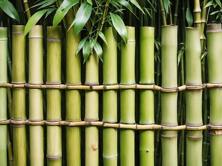 bamboo fence in gardenの素材