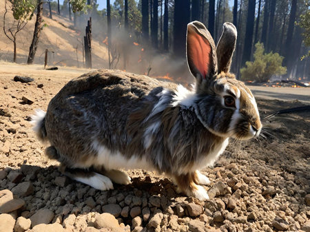 wild rabbit in the forestの素材